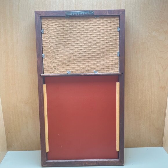 Vintage Wooden Framed Mirror With Handcrafted Cross-Stitch Rose & Dove Design - Picture 6 of 15